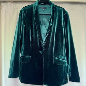 Inc Velvet emerald green blazer